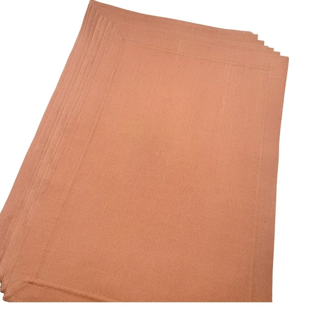 Set of 8 Terracotta Linen Placemats Structured Mitered Table Mats 17